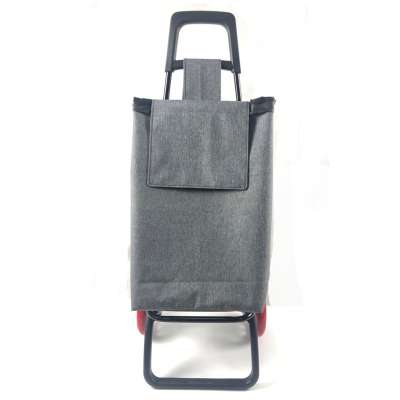 Custom Logo Portable Shopping Cart Trolley Bag Food Folding Shopping Trolley Cart