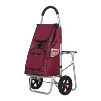 Custom Logo Portable Shopping Cart Trolley Bag Folding Shopping Trolley Cart